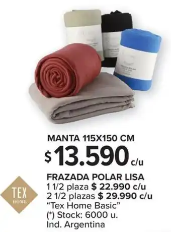 Carrefour FRAZADA POLAR LISA MANTA 115X150 CM oferta