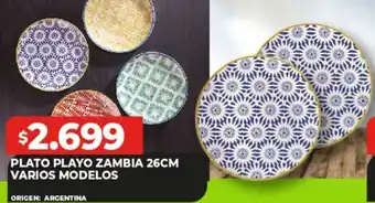 Supermayorista Vital PLATO PLAYO ZAMBIA 26CM VARIOS MODELOS oferta