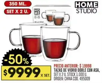 Coto TAZAS DE VIDRIO DOBLE CON ASA SET X 2U oferta