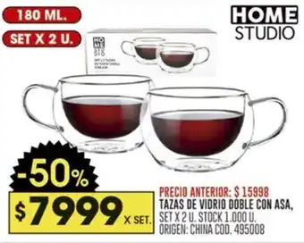 Coto TAZAS DE VIDRIO DOBLE CON ASA SET X 2U oferta