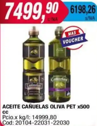 Maxiconsumo ACEITE CAÑUELAS OLIVA PET X 500CC oferta