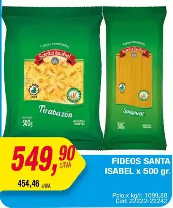 Maxiconsumo FIDEOS SANTA ISABEL x 500gr oferta
