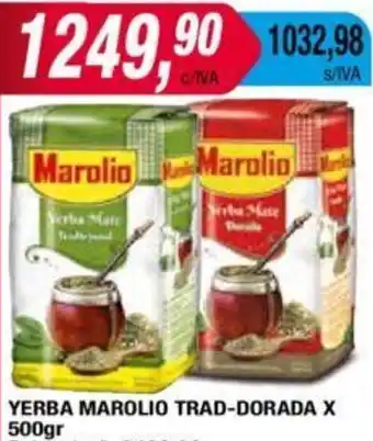 Maxiconsumo YERBA MAROLIO TRAD-DORADA X 500gr oferta