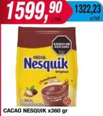Maxiconsumo CACAO NESQUIK x 360gr oferta