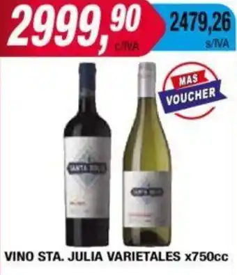 Maxiconsumo VINO STA. JULIA VARIETALES x 750cc oferta