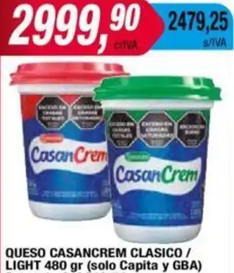 Maxiconsumo QUESO CASANCREM CLASICO/ LIGHT 480gr oferta