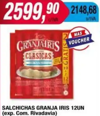 Maxiconsumo SALCHICHAS GRANJA IRIS 12UN oferta