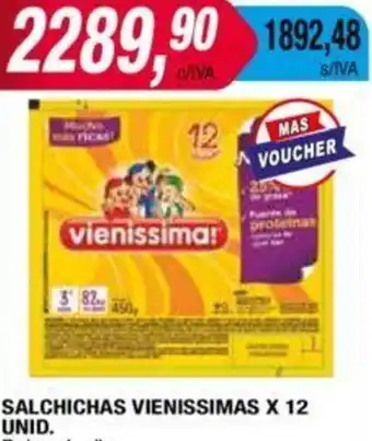 Maxiconsumo SALCHICHAS VIENISSIMAS X 12 UNID oferta