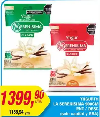 Maxiconsumo YOGURTH LA SERENISIMA 900CM ENT / DESC oferta