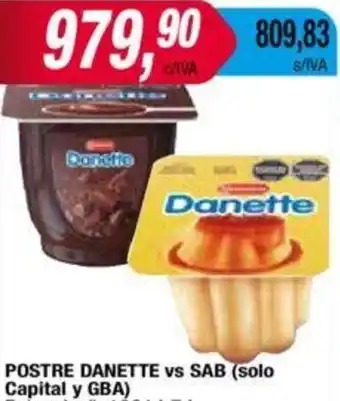 Maxiconsumo POSTRE DANETTE vs SAB oferta