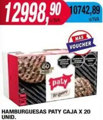 Maxiconsumo HAMBURGUESAS PATY CAJA X 20 UNID oferta