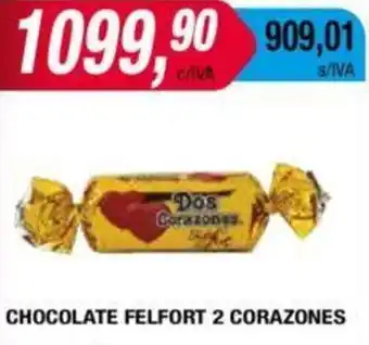 Maxiconsumo CHOCOLATE FELFORT 2 CORAZONES oferta