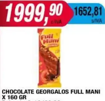 Maxiconsumo CHOCOLATE GEORGALOS FULL MANI X 160GR oferta