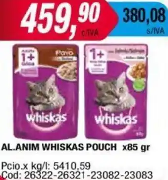 Maxiconsumo AL.ANIM WHISKAS POUCH x 85GR oferta