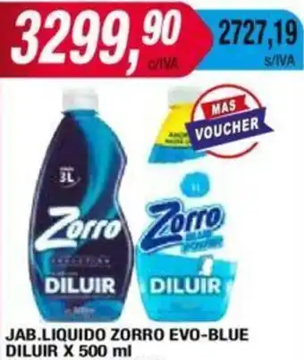 Maxiconsumo JAB.LIQUIDO ZORRO EVO-BLUE DILUIR X 500ml oferta