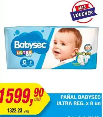 Maxiconsumo PAÑAL BABYSEC ULTRA REG. x 8 un oferta