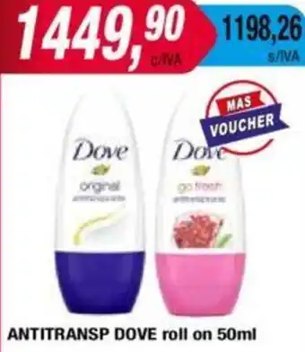 Maxiconsumo ANTITRANSP DOVE roll on 50ml oferta