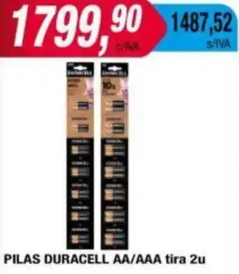 Maxiconsumo PILAS DURACELL AA/AAA tira 2u oferta