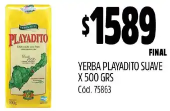 Supermercados Yaguar YERBA PLAYADITO SUAVE X 500GR oferta