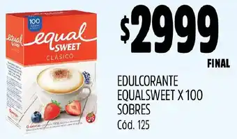 Supermercados Yaguar EDULCORANTE EQUALSWEET X 100 SOBRES oferta