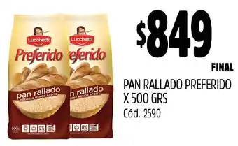 Supermercados Yaguar PAN RALLADO PREFERIDO X 500GR oferta