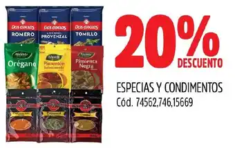 Supermercados Yaguar ESPECIAS Y CONDIMENTOS oferta