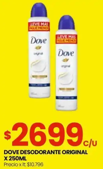 Punto Mayorista DOVE DESODORANTE ORIGINAL X 250ML oferta