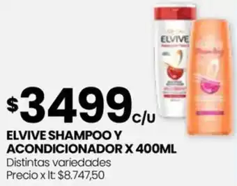 Punto Mayorista ELVIVE SHAMPOO Y ACONDICIONADOR X 400ML oferta