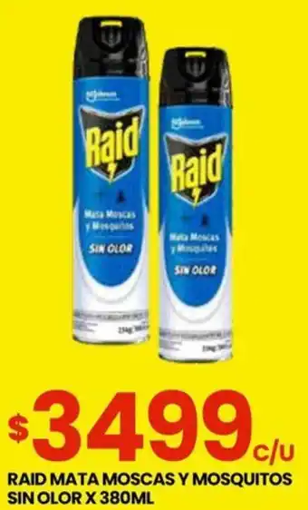 Punto Mayorista RAID MATA MOSCAS Y MOSQUITOS SIN OLOR X 380ML oferta