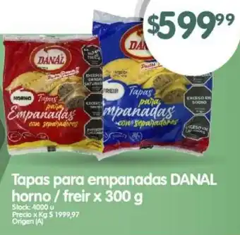 Supermercados Buenos Días Tapas para empanadas DANAL horno / freir x 300g oferta