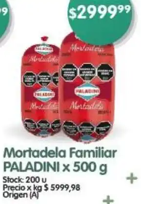 Supermercados Buenos Días Mortadela Familiar PALADINI x 500g oferta