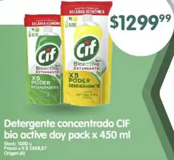 Supermercados Buenos Días Detergente concentrado CIF bio active doy pack x 450ml oferta