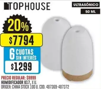 Coto TOPHOUSE HUMIDIFICADOR U17, XU. oferta
