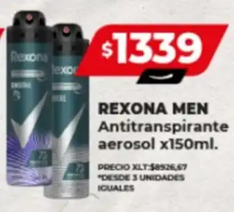 Supermayorista Vital REXONA Men Antitranspirante aerosol x 150ml. oferta