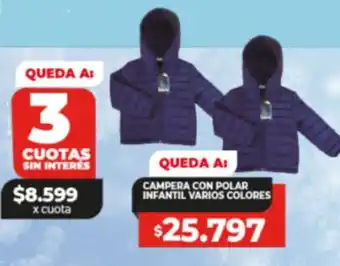Supermayorista Vital CAMPERA CON POLAR INFANTIL VARIOS COLORES oferta