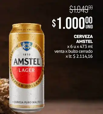 Makro CERVEZA AMSTEL x 6 u x 473 ml oferta