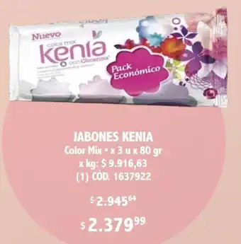 Makro JABONES KENIA Color Mix x 3u x 80gr oferta