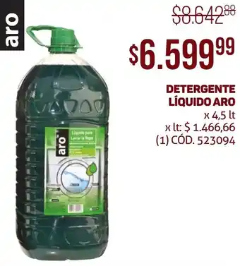 Makro DETERGENTE LÍQUIDO ARO x 4,5lt oferta
