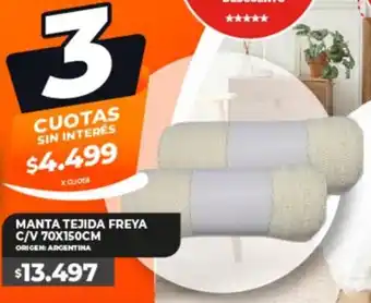 Supermayorista Vital MANTA TEJIDA FREYA C/V 70X150CM oferta