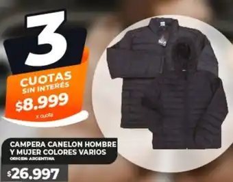 Supermayorista Vital CAMPERA CANELON HOMBRE Y MUJER COLORES VARIOS oferta