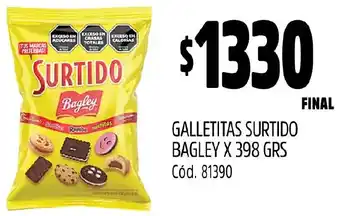Supermercados Yaguar GALLETITAS SURTIDO BAGLEY X 398GR oferta