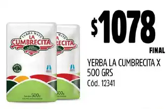 Supermercados Yaguar YERBA LA CUMBRECITA X 500GR oferta