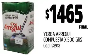 Supermercados Yaguar YERBA ARREGUI COMPUESTA X 500GR oferta