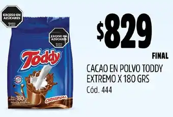Supermercados Yaguar CACAO EN POLVO TODDY EXTREMO X 180GR oferta