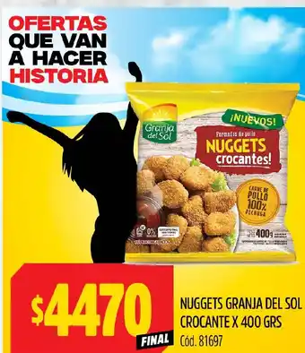 Supermercados Yaguar NUGGETS GRANJA DEL SOL CROCANTE X 400GR oferta