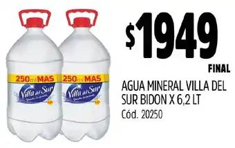 Supermercados Yaguar AGUA MINERAL VILLA DEL SUR BIDON X 6,2LT oferta