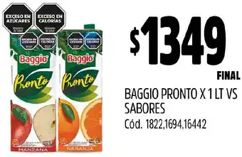 Supermercados Yaguar BAGGIO PRONTO X 1 LT VS SABORES oferta