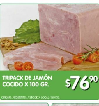 Jumbo Tripack de jamon cocido 100 gr oferta