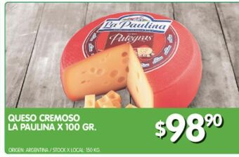 Jumbo Queso cremoso la paulina 100 gr oferta