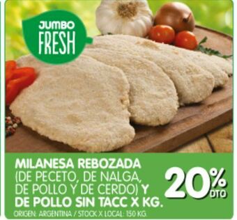 Jumbo Milanesa de pollo rebozada kg oferta